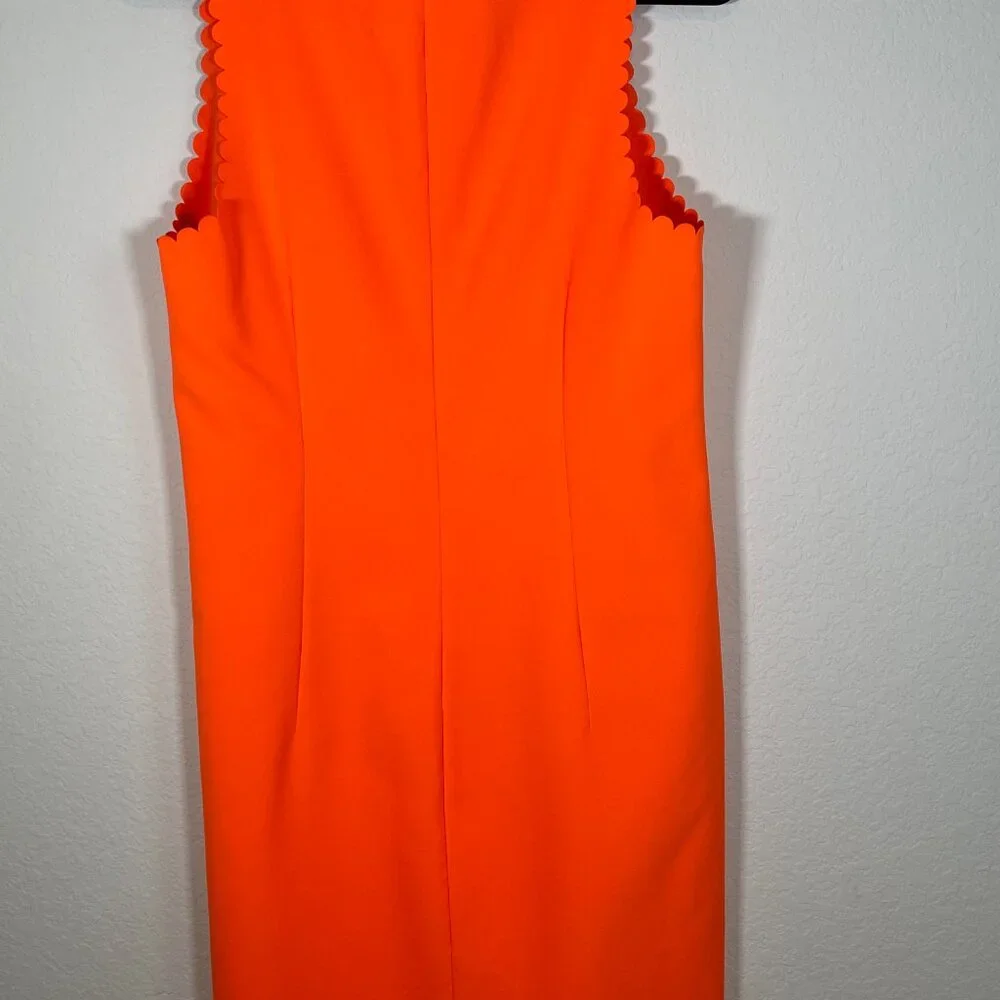 J. Crew Laser Cut Neon Orange Dress - Picture 5 of 14